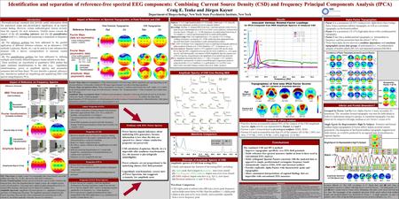 The combined CSD and fPCA method: Improves topographic specificity over EEG field potentials Yields reference-free spectral measures similar in form to.