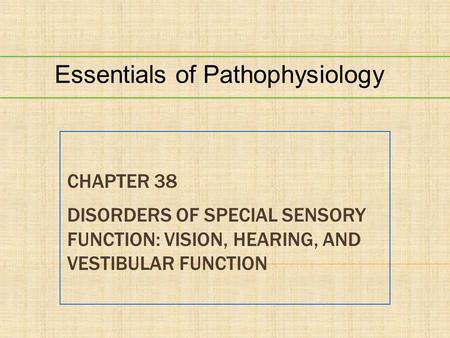 Essentials of Pathophysiology