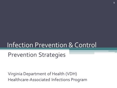 Infection Prevention & Control