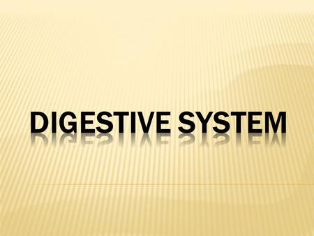 DIGESTIVE SYSTEM.