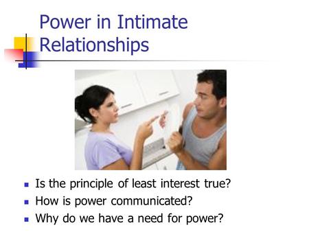 Power in Intimate Relationships