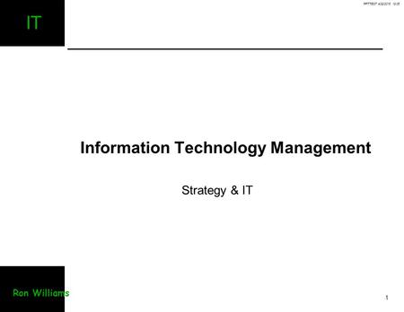 Information Technology Management