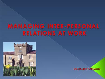 MANAGING INTER-PERSONAL