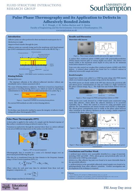 Pulse Phase Thermography and its Application to Defects in Adhesively Bonded Joints R. C. Waugh, J. M. Dulieu-Barton and S. Quinn Faculty of Engineering.