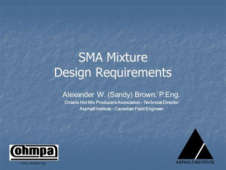 SMA Mixture Design Requirements