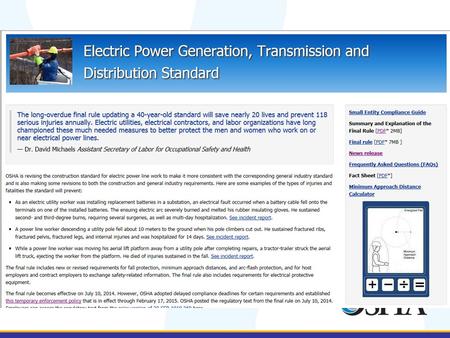 www.osha.gov OSHA Standards and Regulations in Development We Can Help www.osha.gov See OSHA’s latest Regulatory Agenda on regulations.gov for complete.