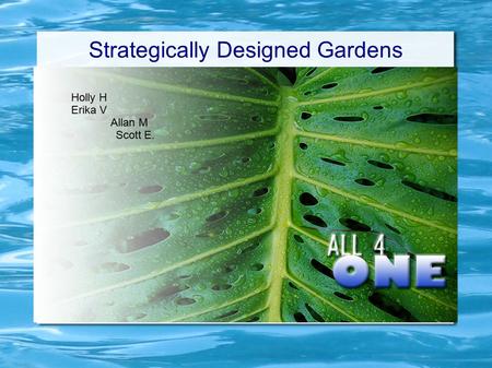 Strategically Designed Gardens Holly H Erika V Allan M Scott E.