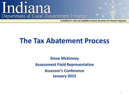 The Tax Abatement Process