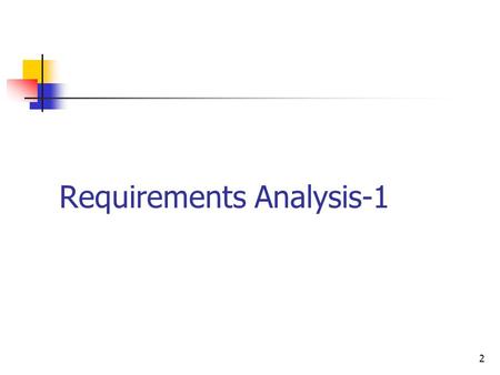 Requirements Analysis-1