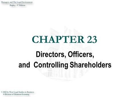 Directors, Officers, and Controlling Shareholders