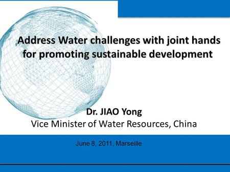 Address Water challenges with joint hands for promoting sustainable development Address Water challenges with joint hands for promoting sustainable development.