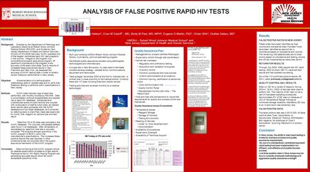 Abstract Background: Directed by the Department of Pathology and Laboratory Medicine at Robert Wood Johnson Medical School (RWJMS), and funded by New Jersey.