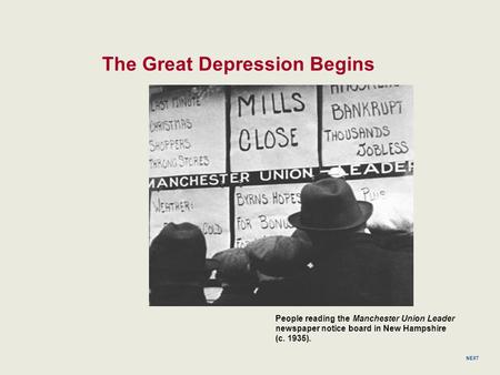 The Great Depression Begins