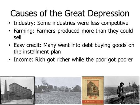 Causes of the Great Depression