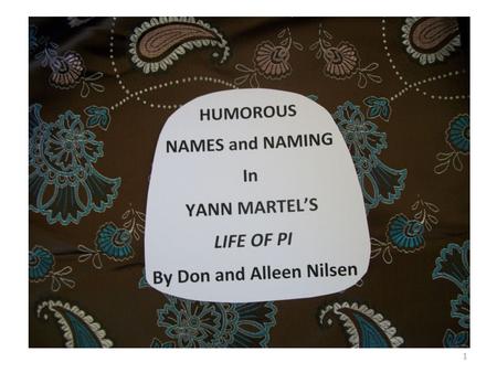 1. Yann Martel published his Life of Pi in 2001. He came to Phoenix in 2004, and made several speeches. He said his goal was to entice people away from.