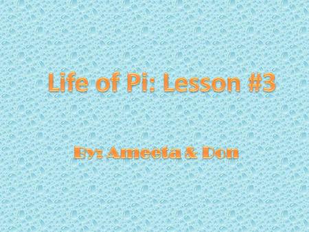 Plot Summary Pi made a list of the supplies available on the lifeboat. Pi expresses his anxiety regarding the fact that he is trapped in a lifeboat with.