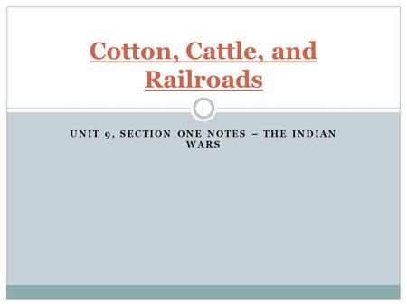 Cotton, Cattle, and Railroads