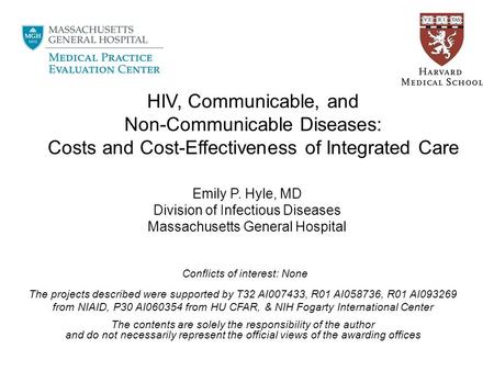 The projects described were supported by T32 AI007433, R01 AI058736, R01 AI093269 from NIAID, P30 AI060354 from HU CFAR, & NIH Fogarty International Center.