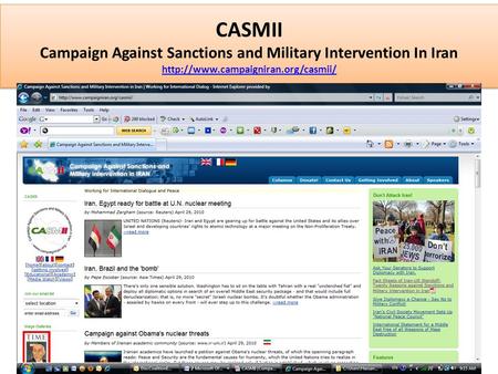 CASMII Campaign Against Sanctions and Military Intervention In Iran   CASMII Campaign.