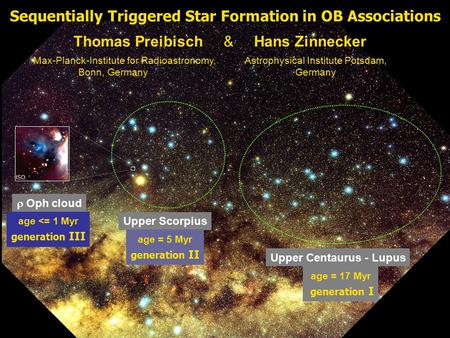 Sequentially Triggered Star Formation in OB Associations Thomas Preibisch & Hans Zinnecker Max-Planck-Institute for Radioastronomy, Bonn, Germany Astrophysical.