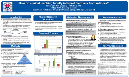 1. Meaningful rubric could facilitate honest and useful evaluations Consistent standard- Mirroring ACGME Milestones approach. Emphasize constructive, specific.