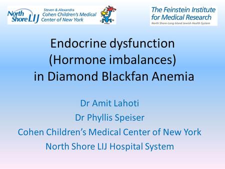 Endocrine dysfunction (Hormone imbalances) in Diamond Blackfan Anemia