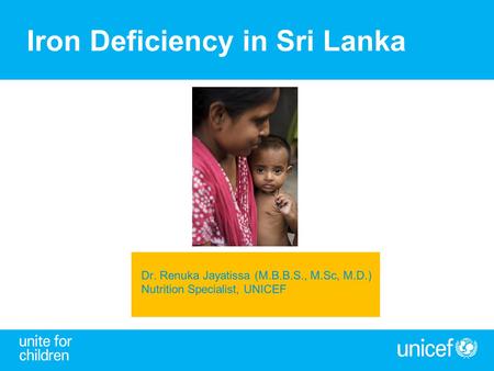 Iron Deficiency in Sri Lanka