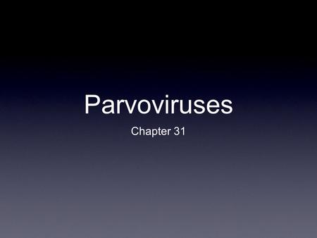 Parvoviruses Chapter 31. Properties of Parvoviruses Structure Icosahedral 18-26 nm diameter Single-stranded DNA, 5.6 kb Two proteins Nonenveloped Classification.