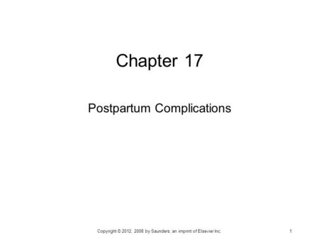 Postpartum Complications