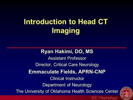 Introduction to Head CT Imaging