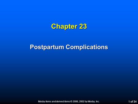 Postpartum Complications