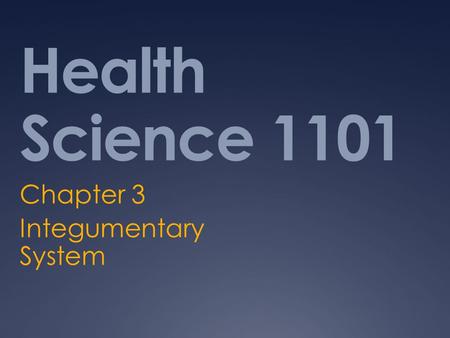 Chapter 3 Integumentary System