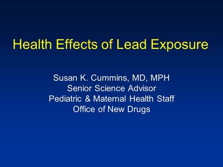 Health Effects of Lead Exposure