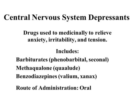 Central Nervous System Depressants