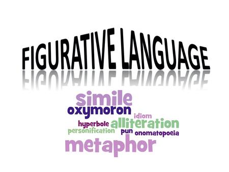  Describing something by comparing it with something else  Language that goes beyond the literal meaning of words in order to create new effects or.