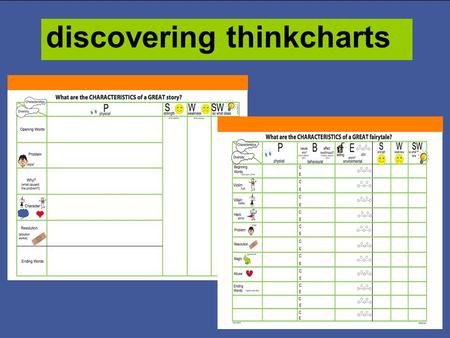 discovering thinkcharts The thinkchart organiser is a strategically designed tool to guide learners in their investigation of new information The tool.