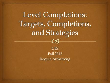 CBS Fall 2012 Jacquie Armstrong.   SAI  Workforce Partners – Incentive Funds  Measure the Good Work We Do  Provide an Opportunity to Heighten Awareness.