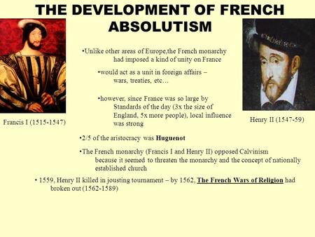 THE DEVELOPMENT OF FRENCH