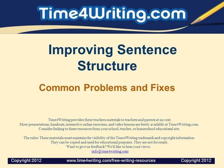 Improving Sentence Structure