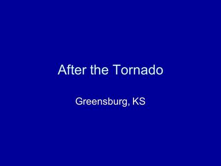 After the Tornado Greensburg, KS. The story begins with the rescuers finding this poor little guy they named Ralphie. Someone had already taken him under.