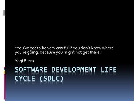 Software Development Life Cycle (SDLC)