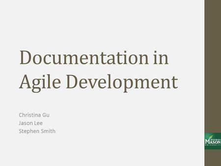 Documentation in Agile Development