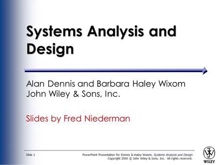 Systems Analysis and Design