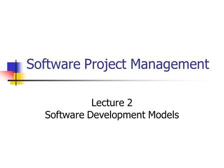 Software Project Management