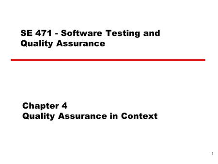 Chapter 4 Quality Assurance in Context