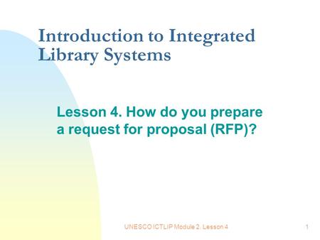 Introduction to Integrated Library Systems