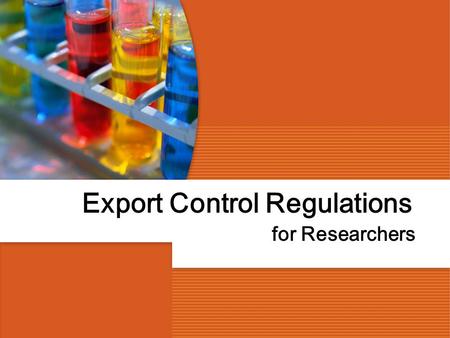 Export Control Regulations