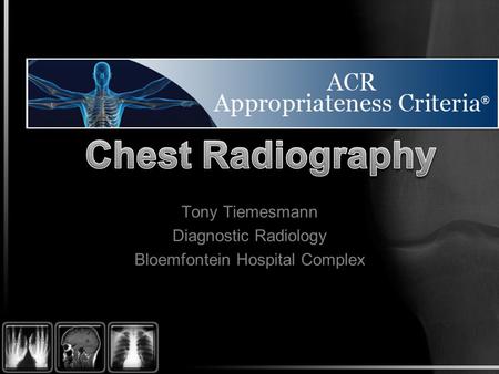 Tony Tiemesmann Diagnostic Radiology Bloemfontein Hospital Complex.