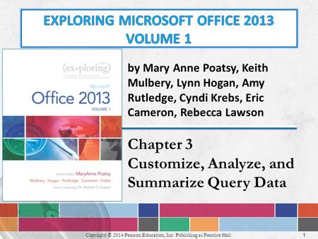 1 Copyright © 2014 Pearson Education, Inc. Publishing as Prentice Hall. by Mary Anne Poatsy, Keith Mulbery, Lynn Hogan, Amy Rutledge, Cyndi Krebs, Eric.