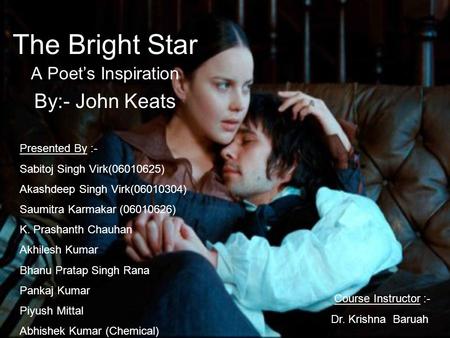 A Poet’s Inspiration By:- John Keats